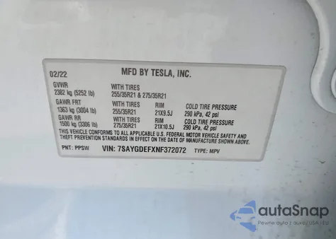 2022 Tesla Model Y Performance Dual Motor All-Wheel Drive from USA, damaged, VIN 7SAYGDEFXNF372072